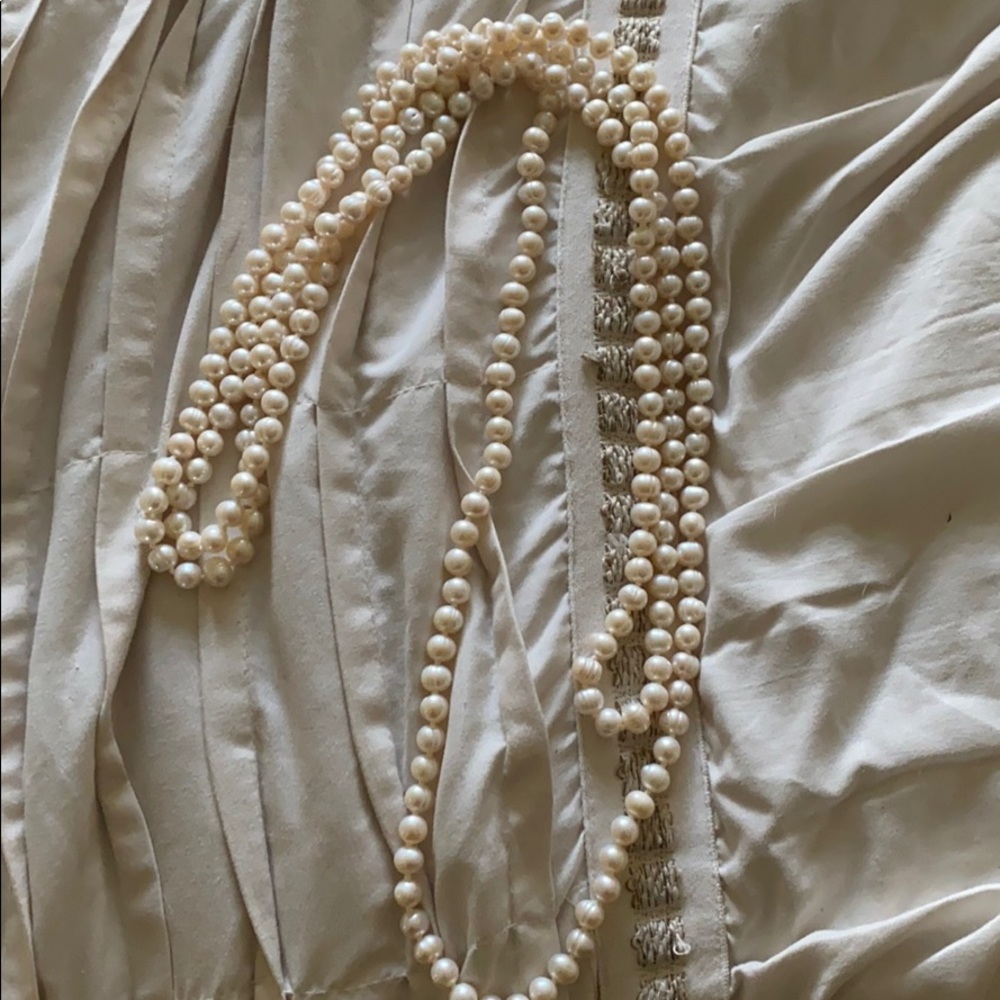 Freshwater pearl necklace very long